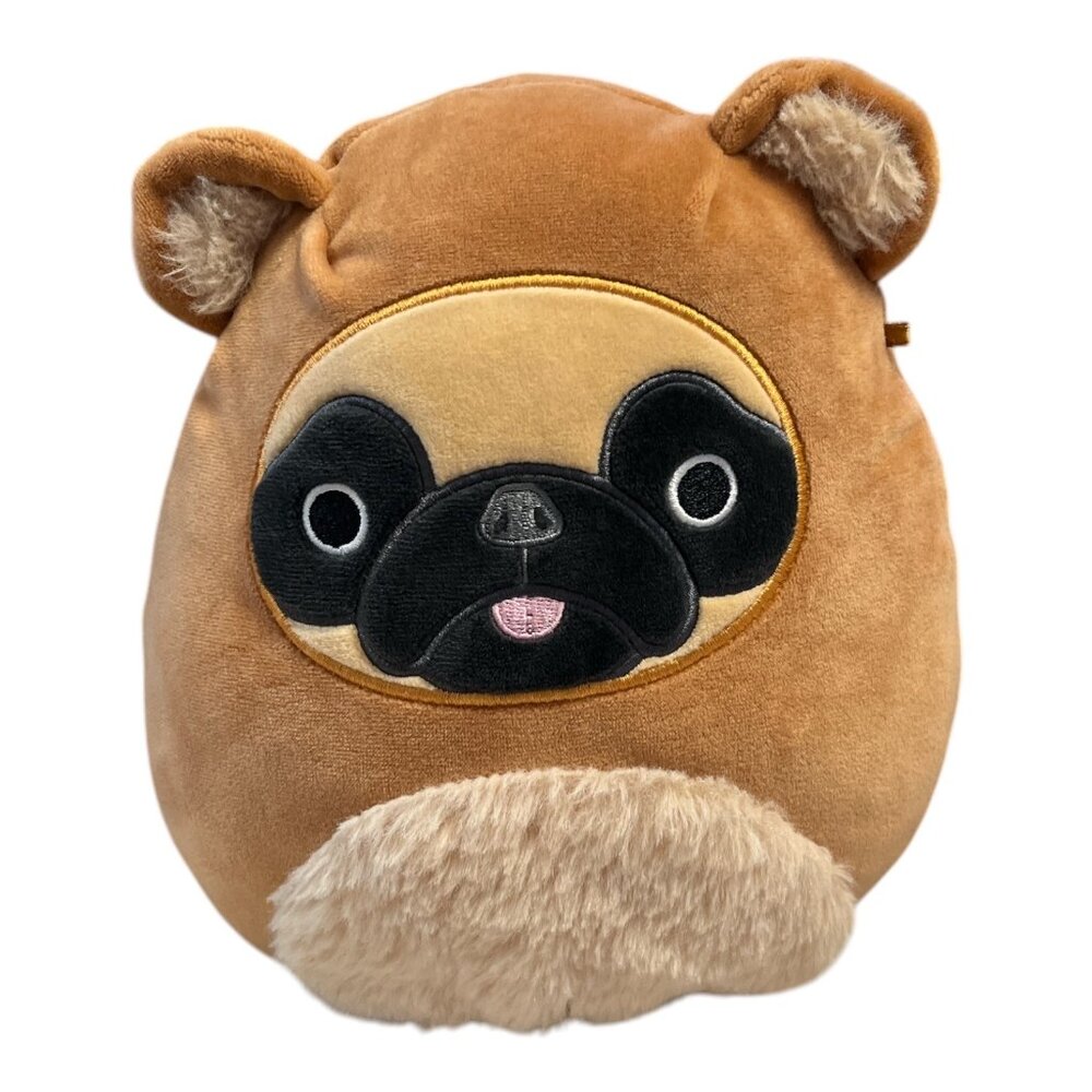 Squishmallows Dally the Pug Plush 8 Inch Brown Tan Kellytoy Stuffed Animal
